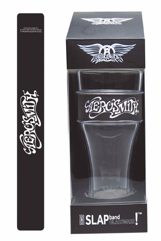 Aerosmith Black and White Script Heavy Duty Slap Band Pint Glass