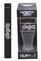 Aerosmith Black and White Script Heavy Duty Slap Band Pint Glass