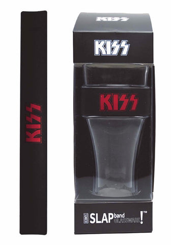 KISS Black and Red Logo Heavy Duty Slap Band Pint Glass