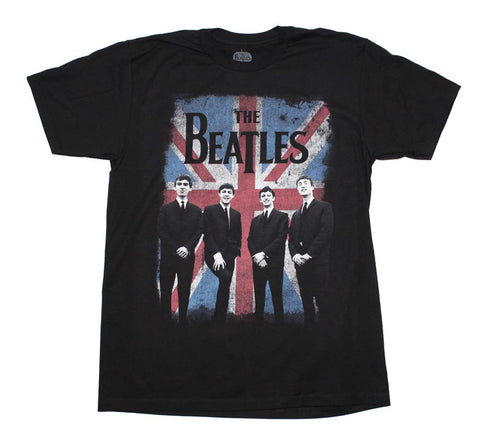 Beatles Distressed Union Jack Photo T-Shirt