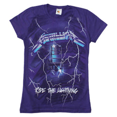 Metallica Ride the Lightning Purple Juniors T-Shirt