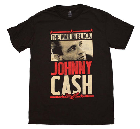 Johnny Cash Man in Black T-Shirt